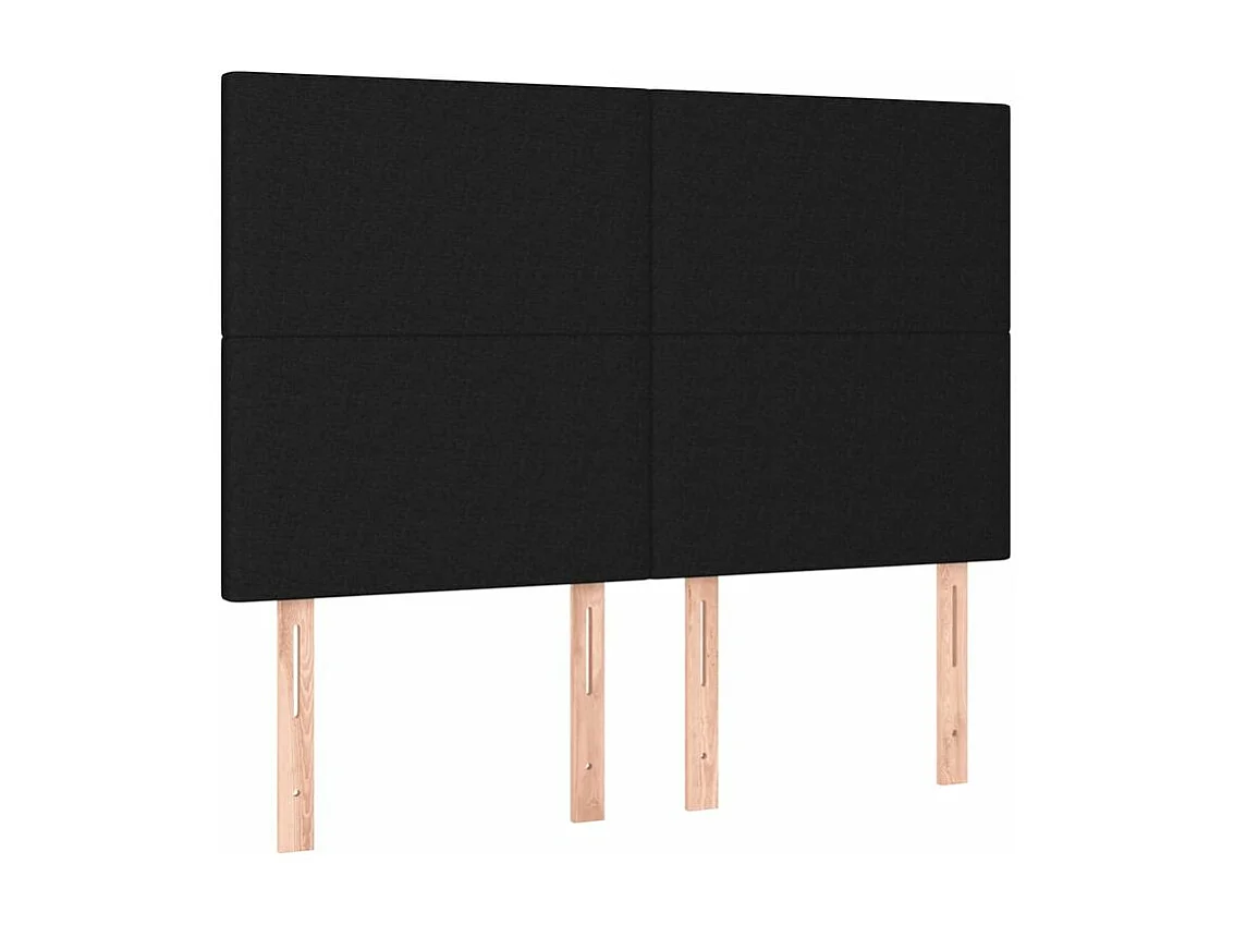 Sommier à lattes de lit avec matelas Noir 140x190 Tissu