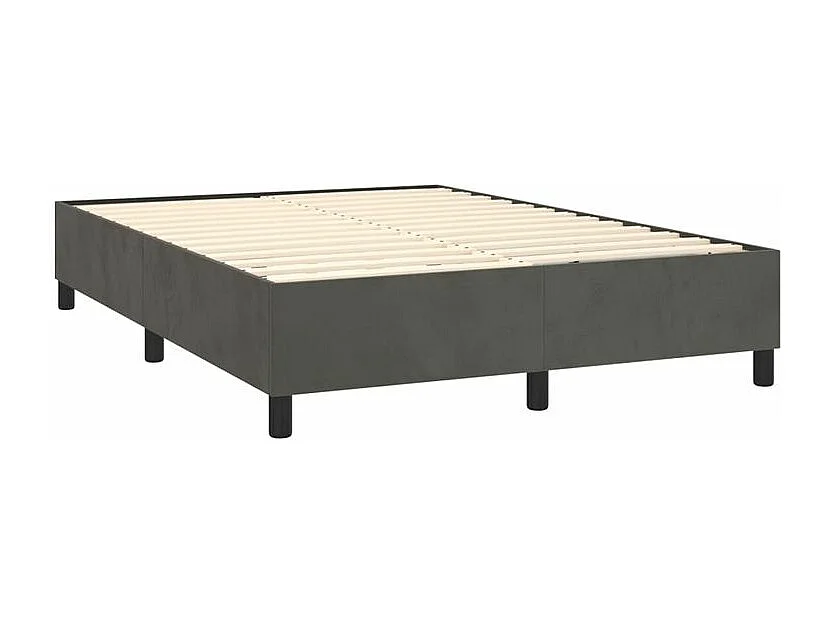 Sommier à lattes de lit et matelas Gris foncé 140x200 Velours