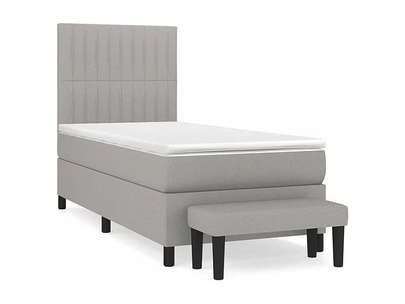 Sommier à lattes de lit avec matelas Gris clair 80x200 Tissu