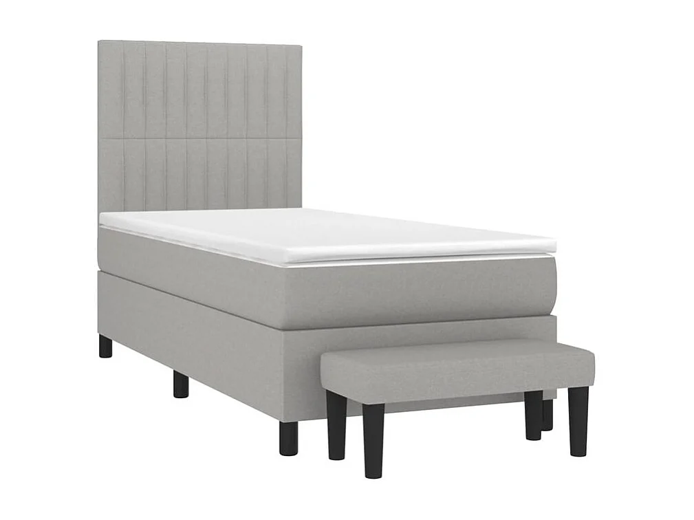 Sommier à lattes de lit avec matelas Gris clair 80x200 Tissu