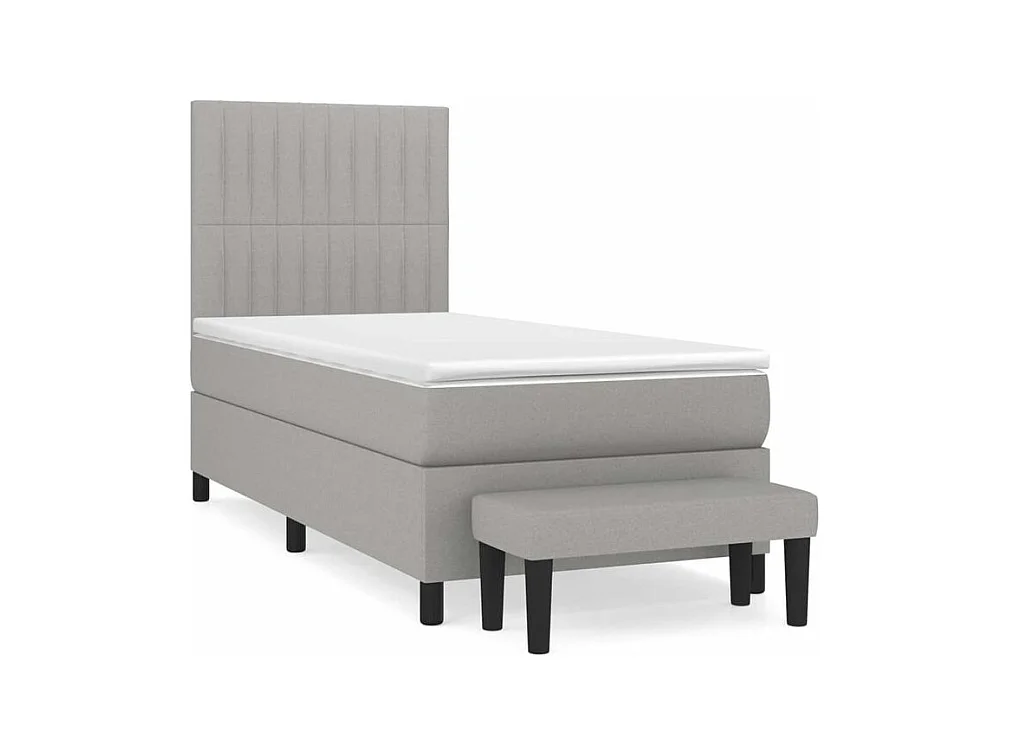 Sommier à lattes de lit avec matelas Gris clair 80x200 Tissu