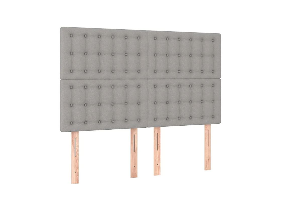 Sommier à lattes de lit avec matelas Gris clair 140x190 Tissu