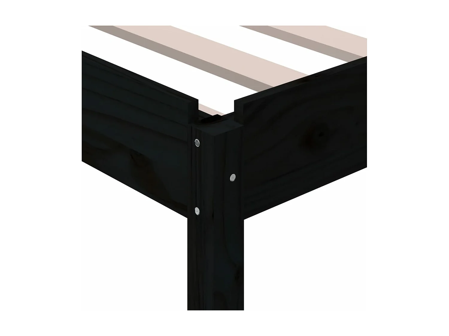 Lit empilable Noir 80x200 Bois de pin massif