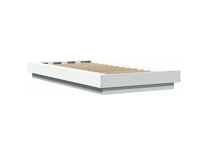 Cadre de lit avec lumières LED blanc 90x200 bois d'ingénierie