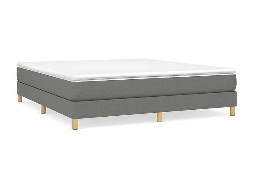 Sommier à lattes de lit avec matelas Gris foncé 160x200 Tissu