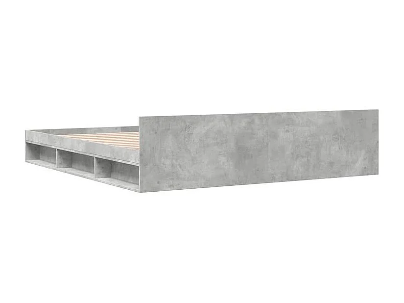 Cadre de lit à tiroirs gris béton 180x200 bois d'ingénierie