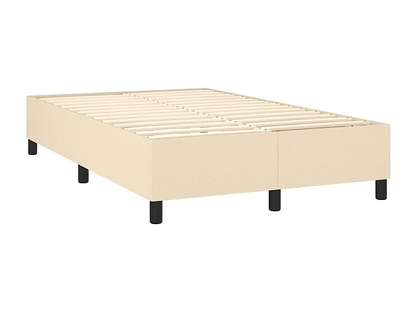 Sommier à lattes de lit et matelas et LED Crème 120x200 Tissu