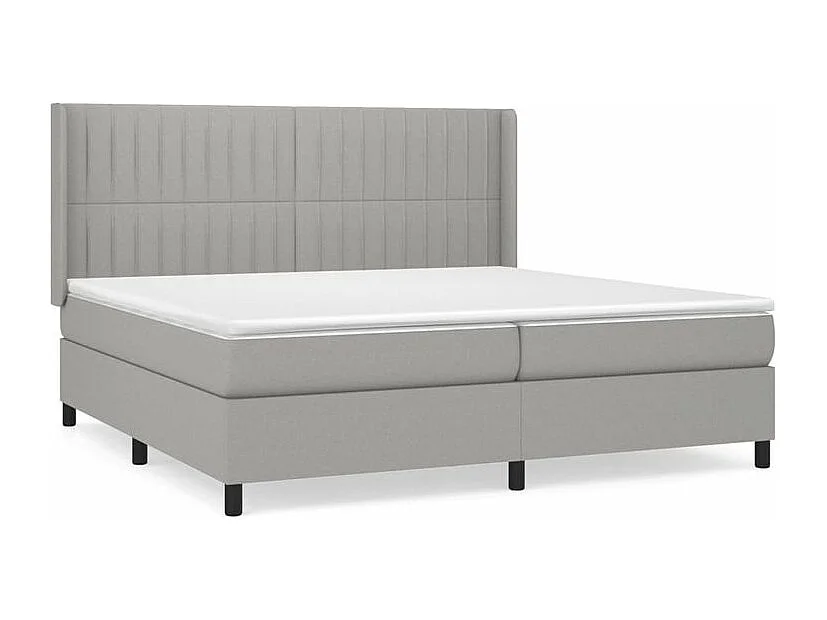 Sommier à lattes de lit avec matelas Gris clair 200x200 Tissu