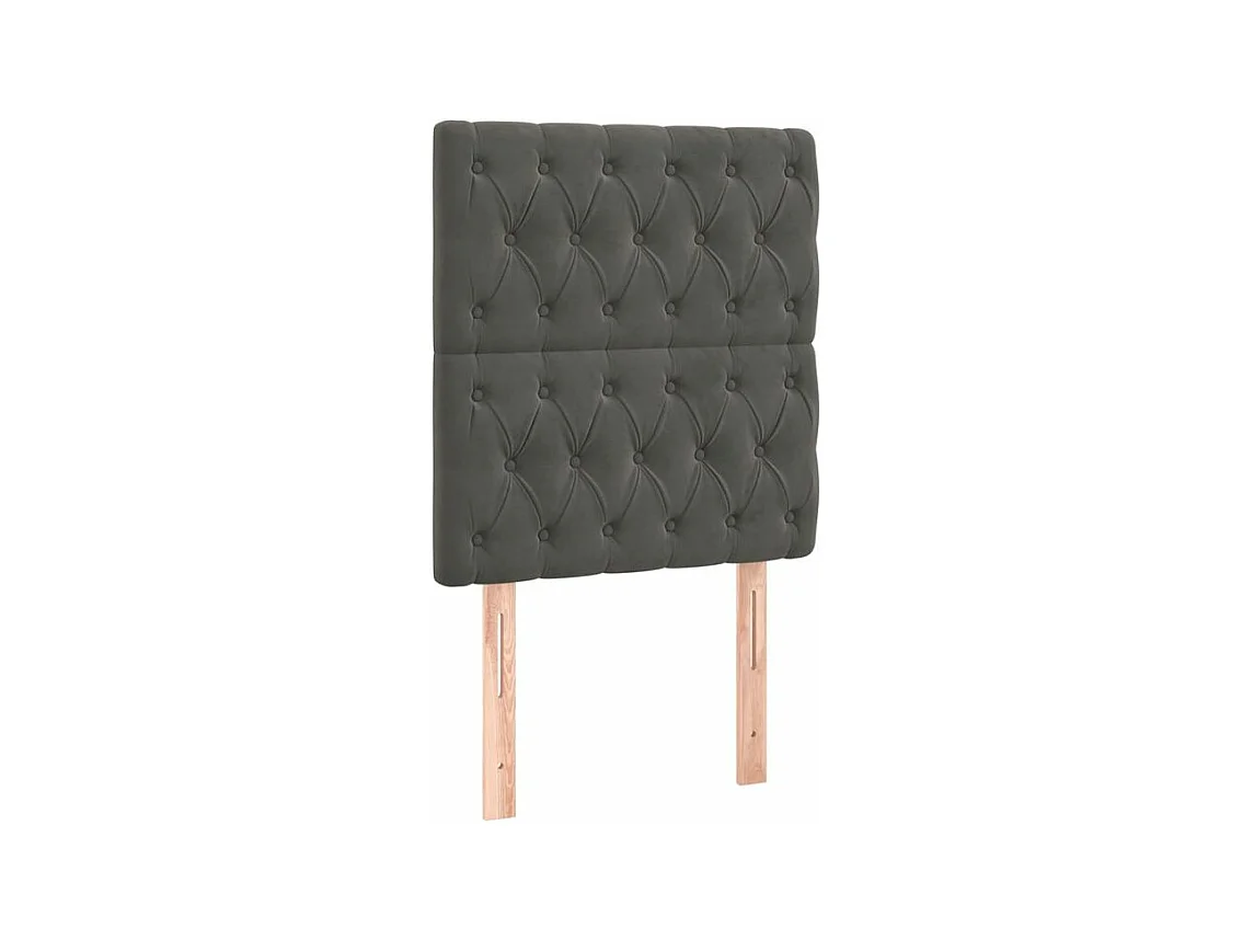 Sommier à lattes de lit et matelas Gris foncé 80x200 Velours