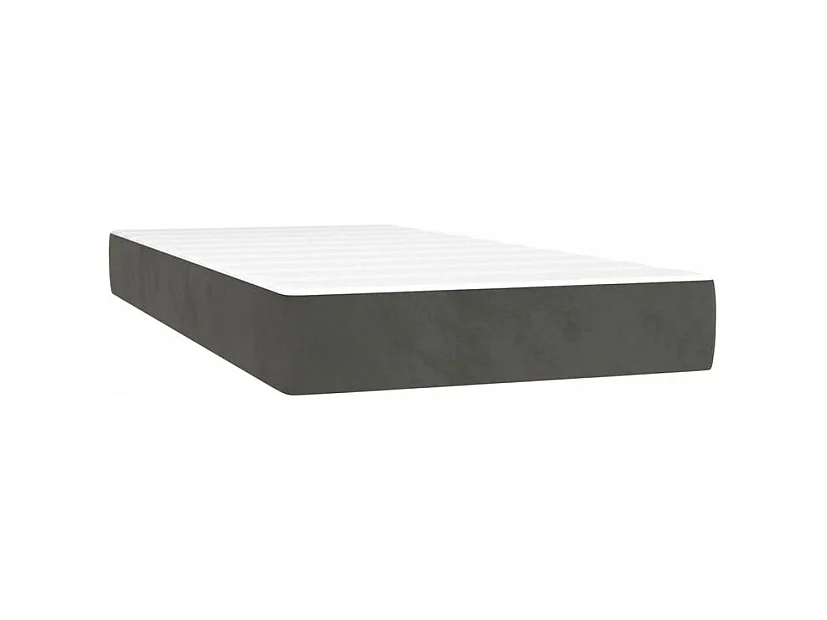 Sommier à lattes de lit et matelas Gris foncé 80x200 Velours