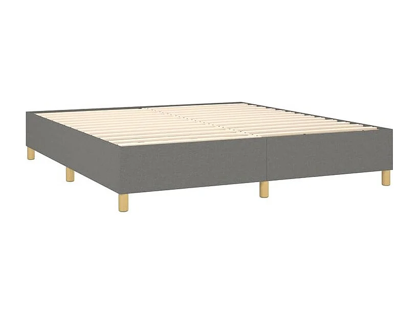 Sommier à lattes de lit avec matelas Gris foncé 160x200 Tissu