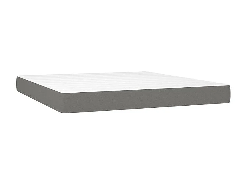 Sommier à lattes de lit avec matelas Gris foncé 160x200 Tissu
