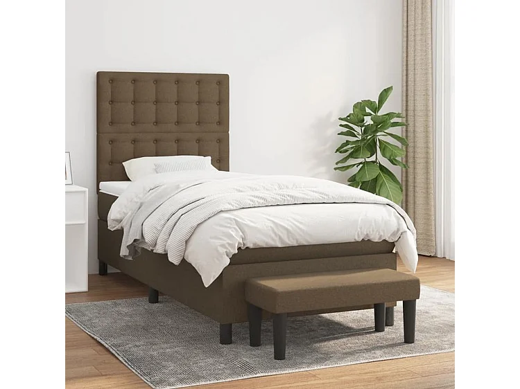 Sommier à lattes de lit avec matelas Marron foncé 80x200