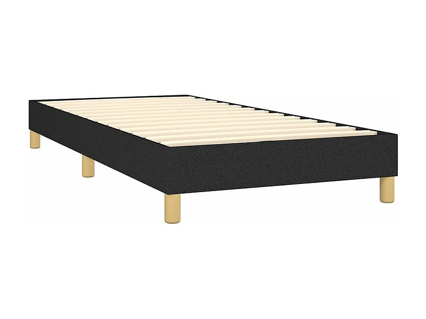 Sommier à lattes de lit avec matelas Noir 100x200 Tissu