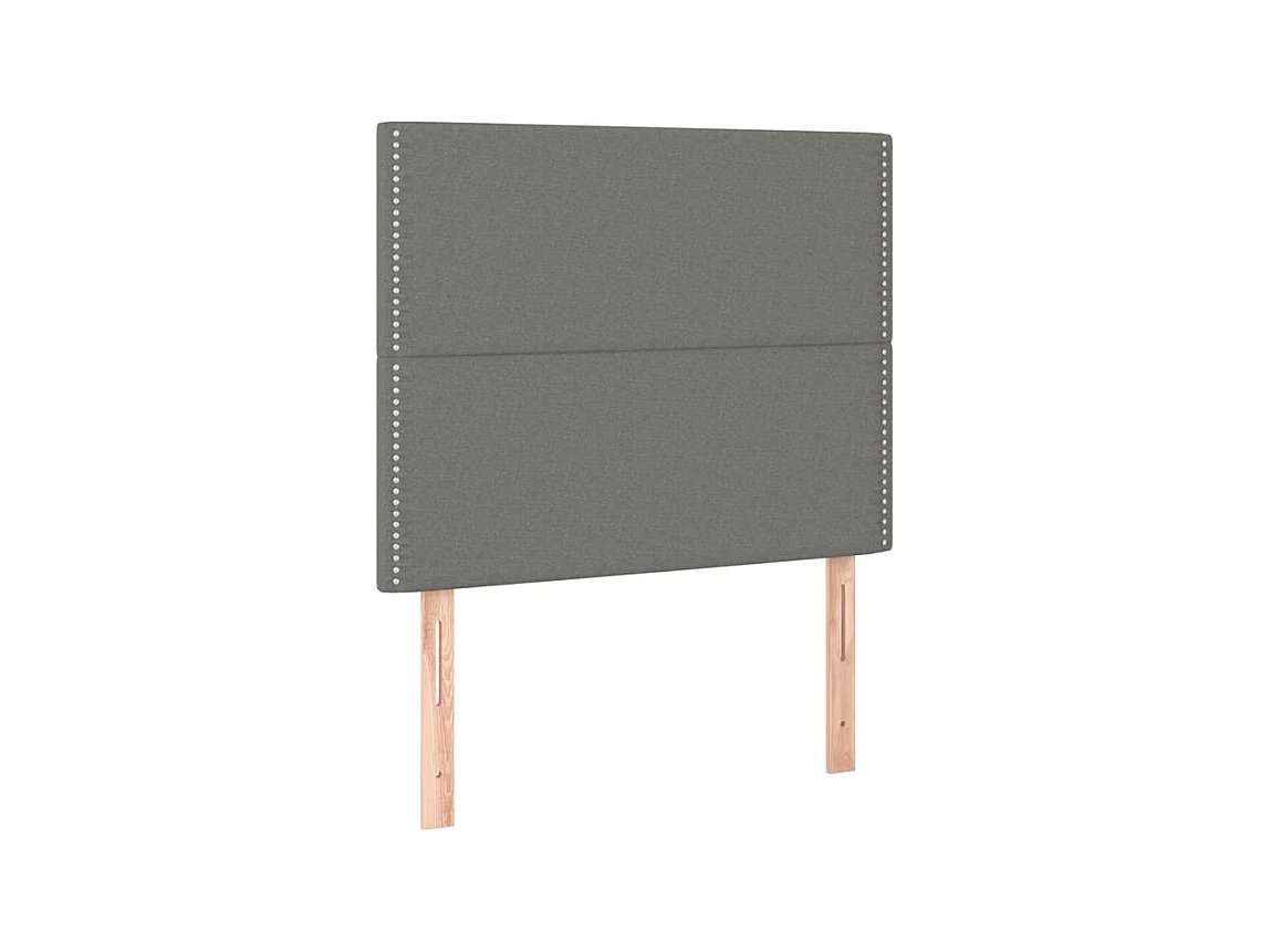 Sommier à lattes de lit avec matelas Gris foncé 90x200 Tissu