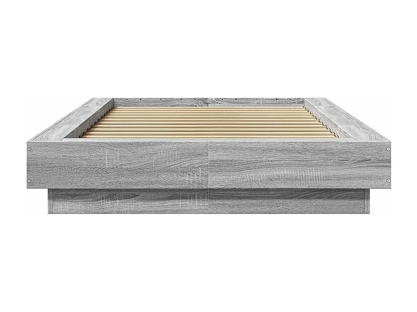 Cadre de lit avec lumières LED sonoma gris 90x200
