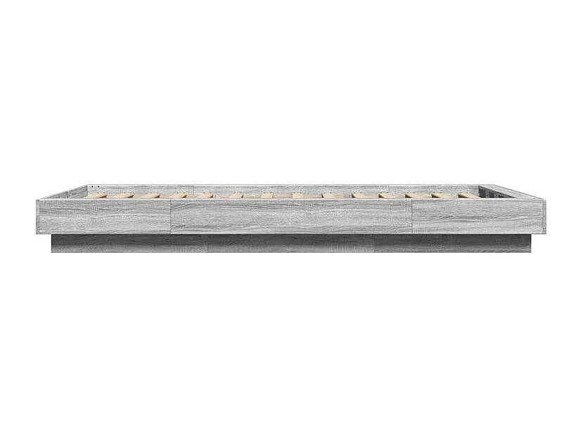 Cadre de lit avec lumières LED sonoma gris 90x200