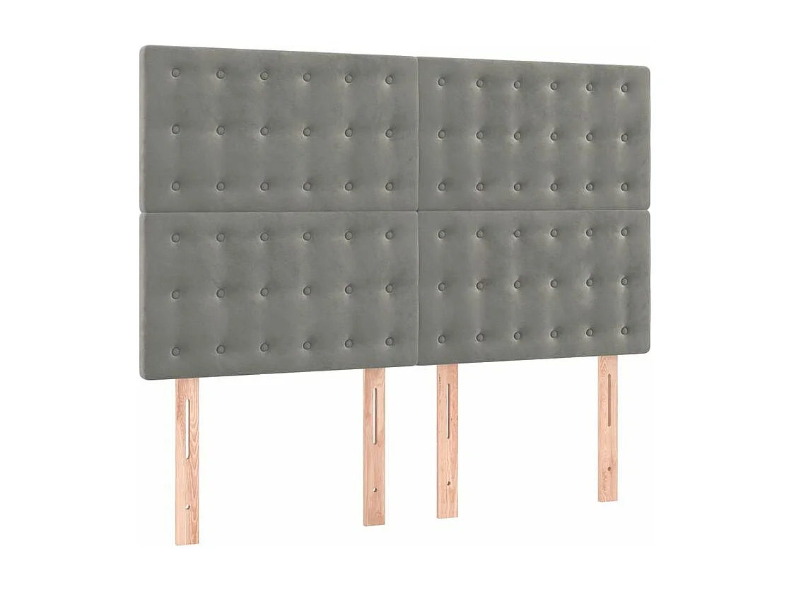 Sommier à lattes de lit et matelas Gris clair 140x200 Velours