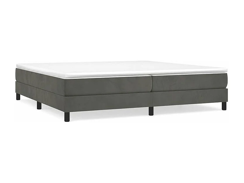 Sommier à lattes de lit et matelas Gris foncé 200x200 Velours