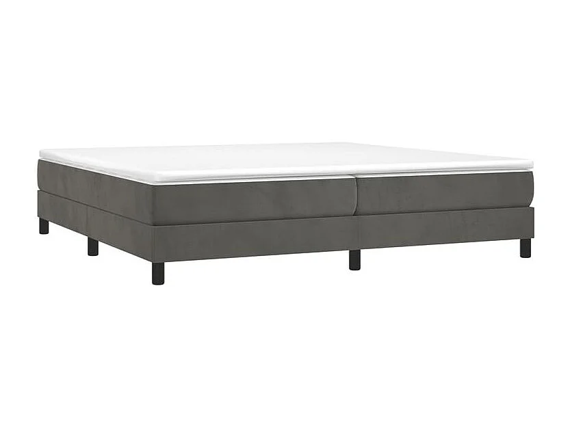 Sommier à lattes de lit et matelas Gris foncé 200x200 Velours