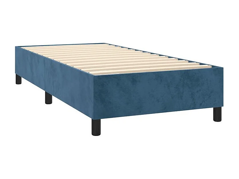 Sommier à lattes de lit avec matelas LED Bleu foncé 100x200