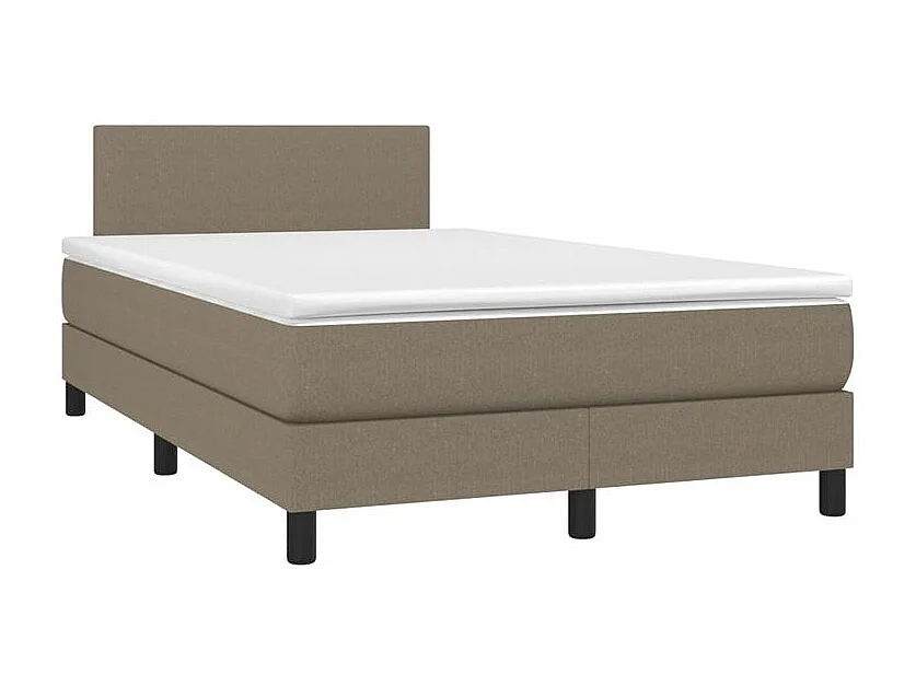 Sommier à lattes de lit avec matelas LED Taupe 120x200 Tissu