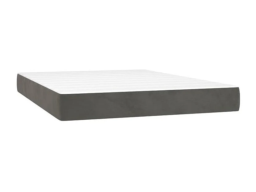 Sommier à lattes de lit matelas et LED Gris foncé 140x190