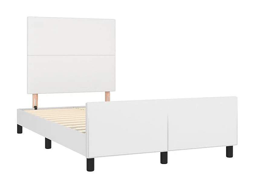 Cadre de lit avec tête de lit Blanc 120x200 Similicuir