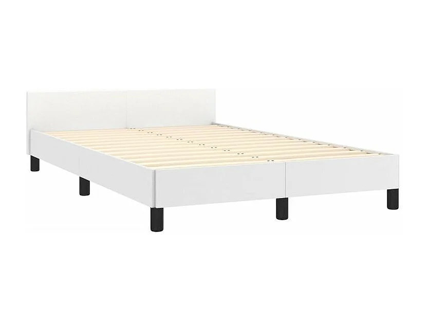 Cadre de lit avec tête de lit Blanc 120x200 Similicuir
