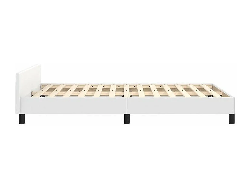 Cadre de lit avec tête de lit Blanc 120x200 Similicuir