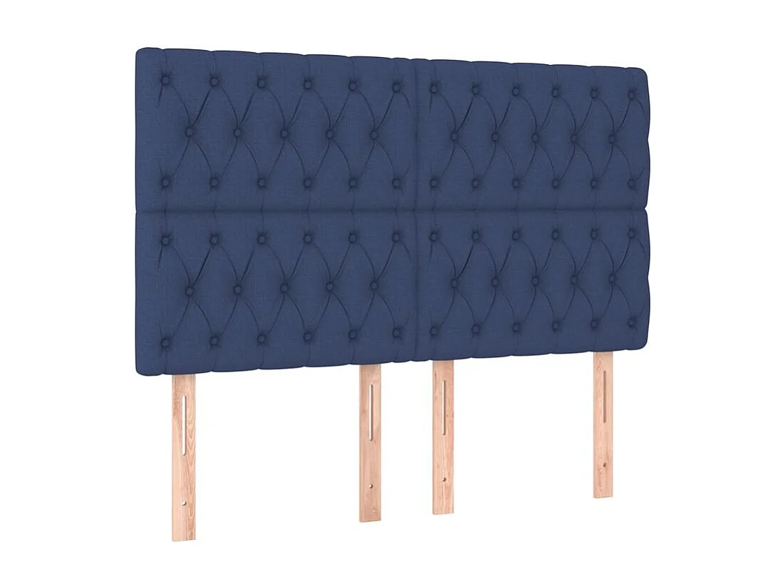 Sommier à lattes de lit et matelas et LED Bleu 160x200 Tissu