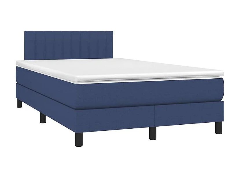 Sommier à lattes de lit avec matelas LED Bleu 120x200 Tissu