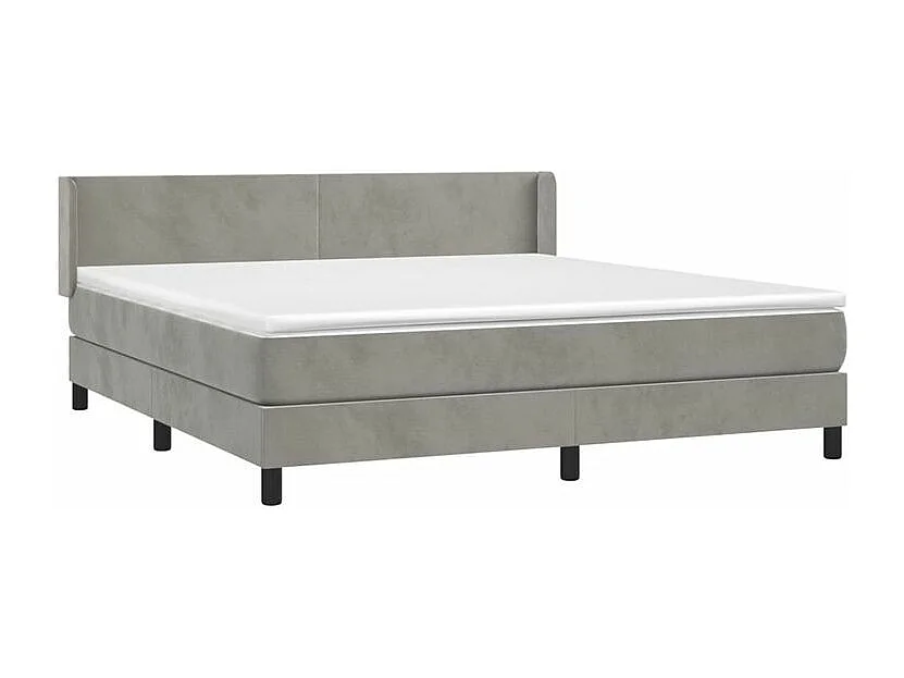 Sommier à lattes de lit et matelas Gris clair 160x200 Velours