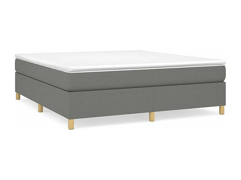 Sommier à lattes de lit avec matelas Gris foncé 180x200 Tissu