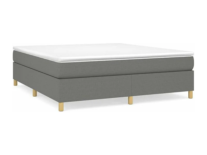 Sommier à lattes de lit avec matelas Gris foncé 180x200 Tissu