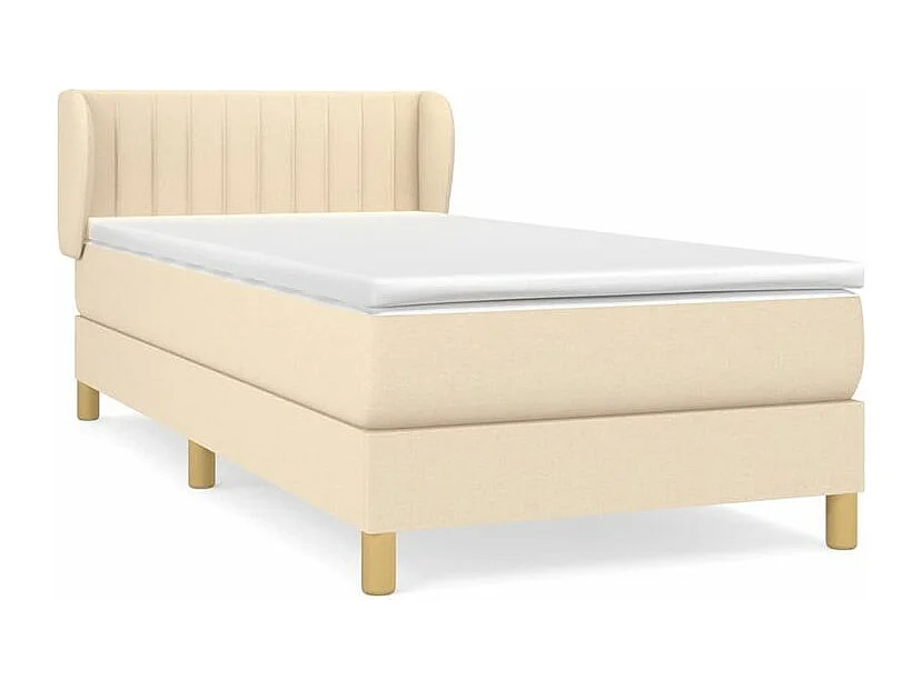 Sommier à lattes de lit avec matelas Crème 100x200 Tissu
