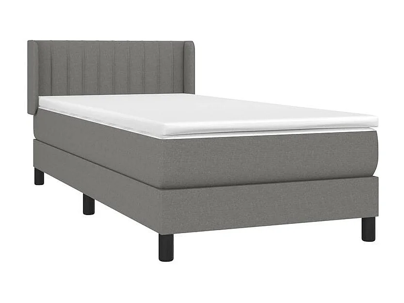 Sommier à lattes de lit avec matelas Gris foncé 80x200 Tissu