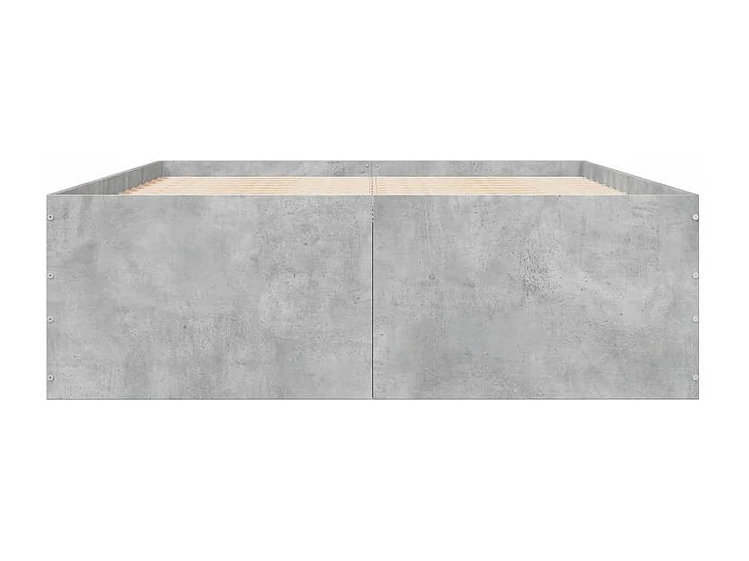 Cadre de lit gris béton 135x190 bois d'ingénierie