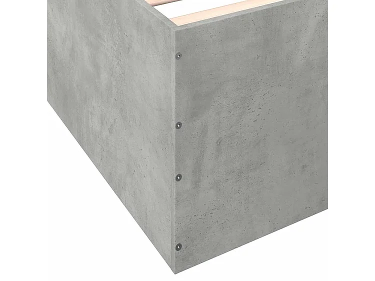 Cadre de lit gris béton 135x190 bois d'ingénierie