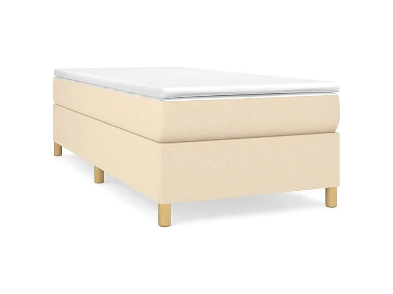 Sommier à lattes de lit avec matelas Crème 100x200 Tissu