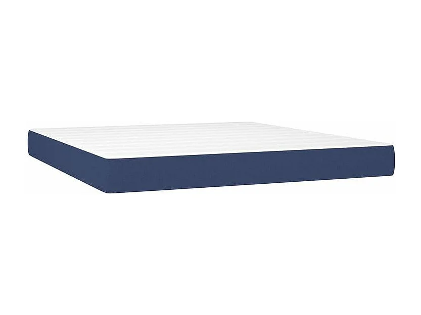 Sommier à lattes de lit et matelas et LED Bleu 160x200 Tissu