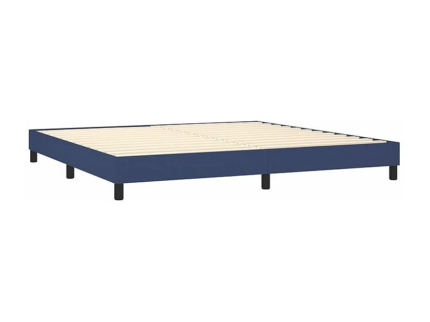Sommier à lattes de lit avec matelas Bleu 200x200 Tissu