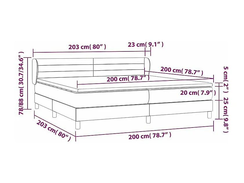 Sommier à lattes de lit avec matelas Bleu 200x200 Tissu