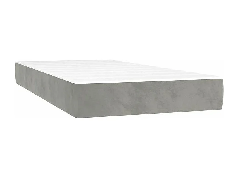 Sommier à lattes de lit matelas LED Gris clair 80x200 Velours