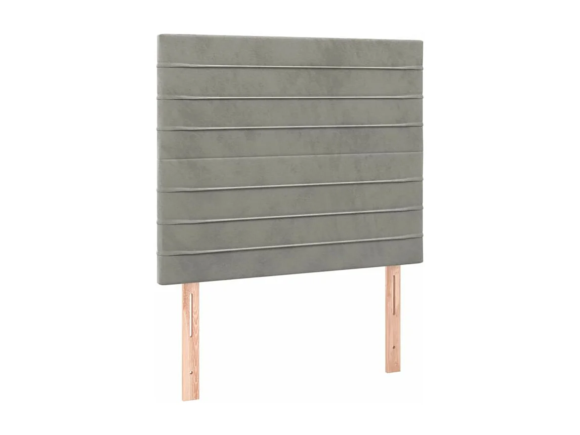 Sommier à lattes de lit matelas LED Gris clair 80x200 Velours