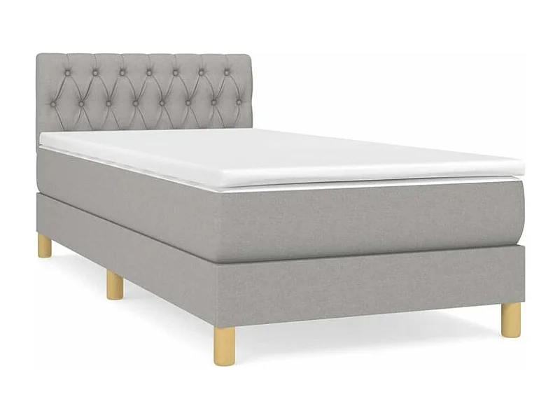 Sommier à lattes de lit avec matelas Gris clair 80x200 Tissu