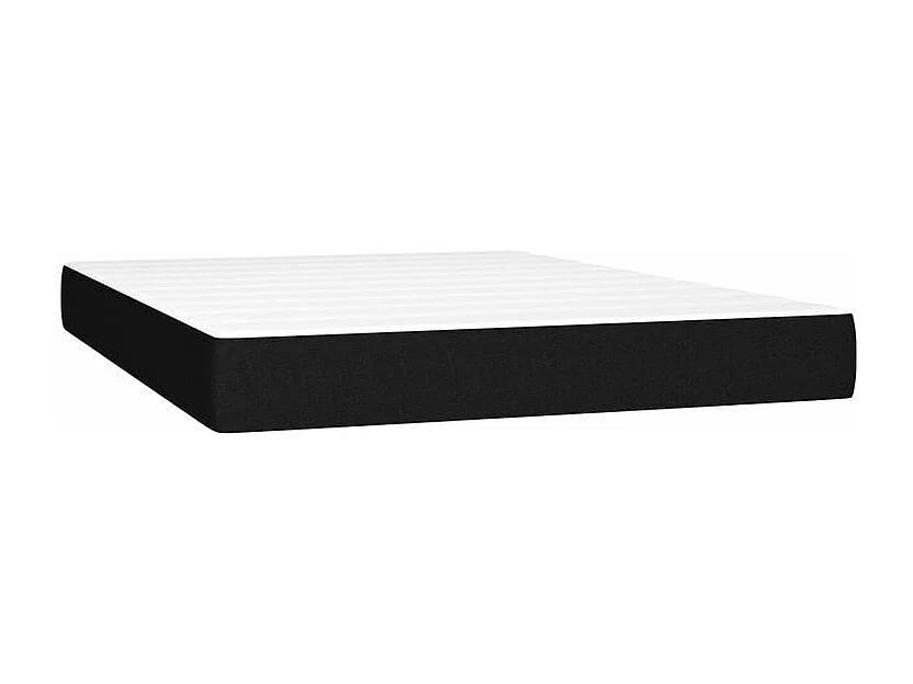 Sommier à lattes de lit avec matelas LED Noir 140x200 Tissu