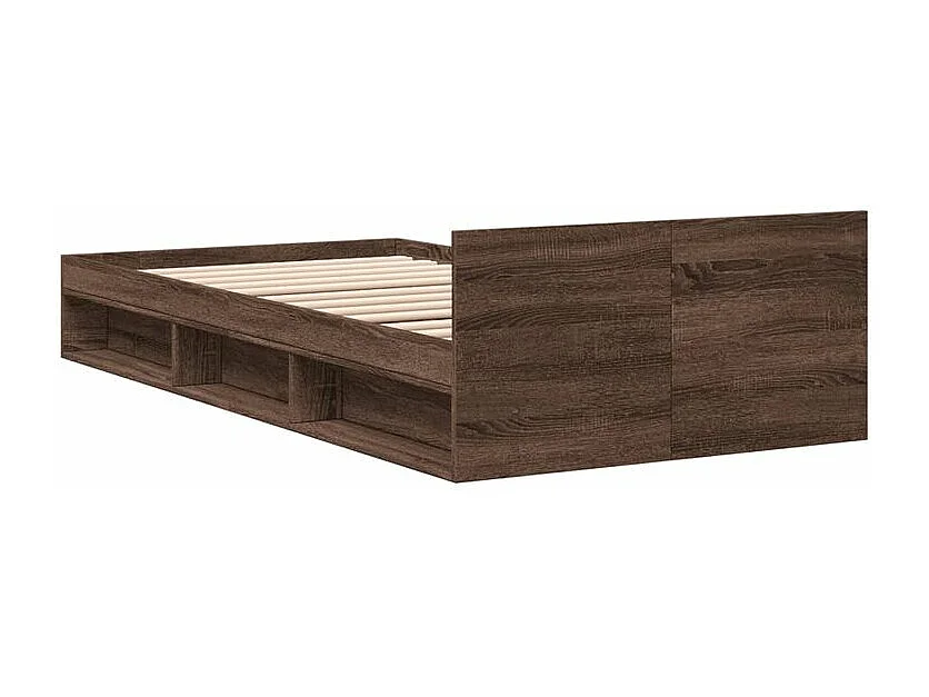 Cadre de lit et tiroir chêne marron 90x200 bois d'ingénierie