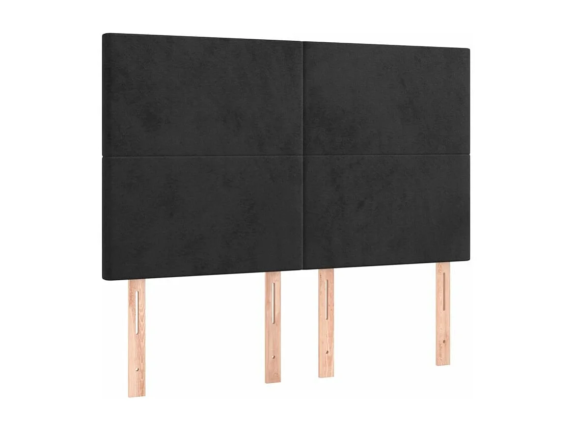 vidaXL Cama box spring con colchón terciopelo negro 140x190 cm