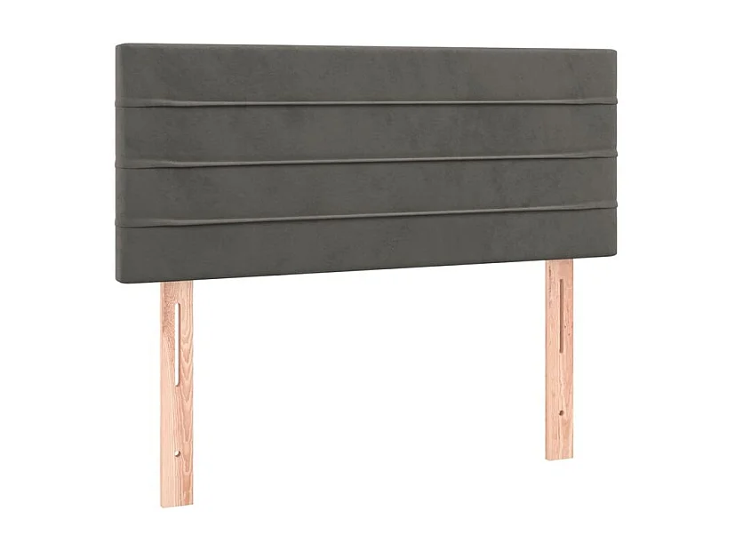 Sommier à lattes de lit et matelas Gris foncé 90x200 Velours